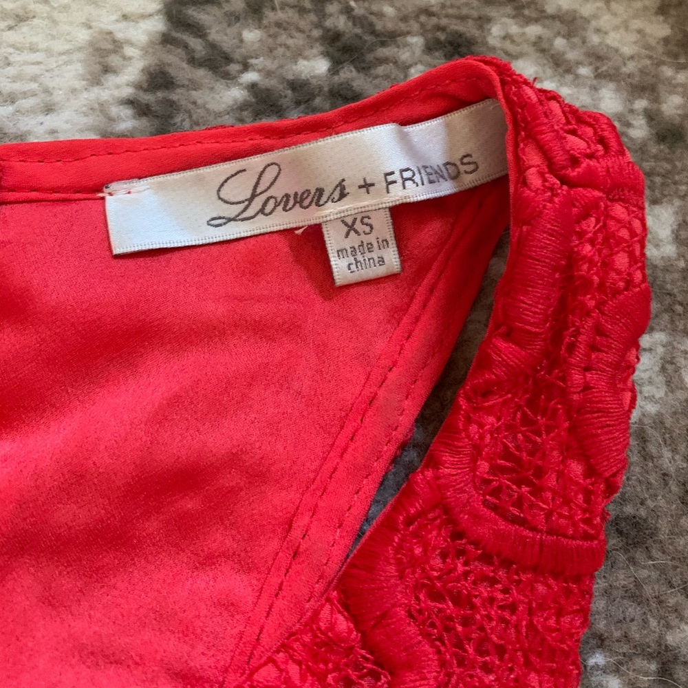 Lovers + Friends red-coral lace mini dress - Picture 4 of 4